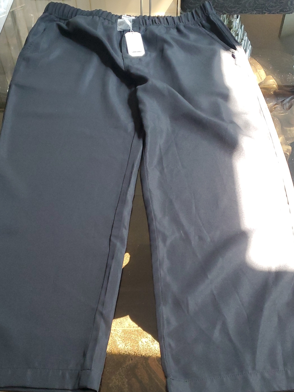 BNWT Men's Black Pull-On Pants w/elastic waist Size XL 30" L silky feel